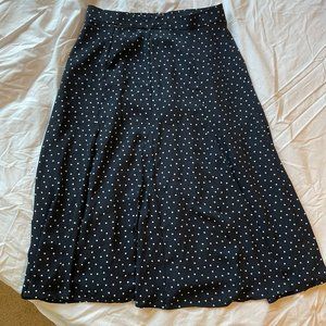 TEA LENGTH POLKA DOT SKIRT BY THE LOFT